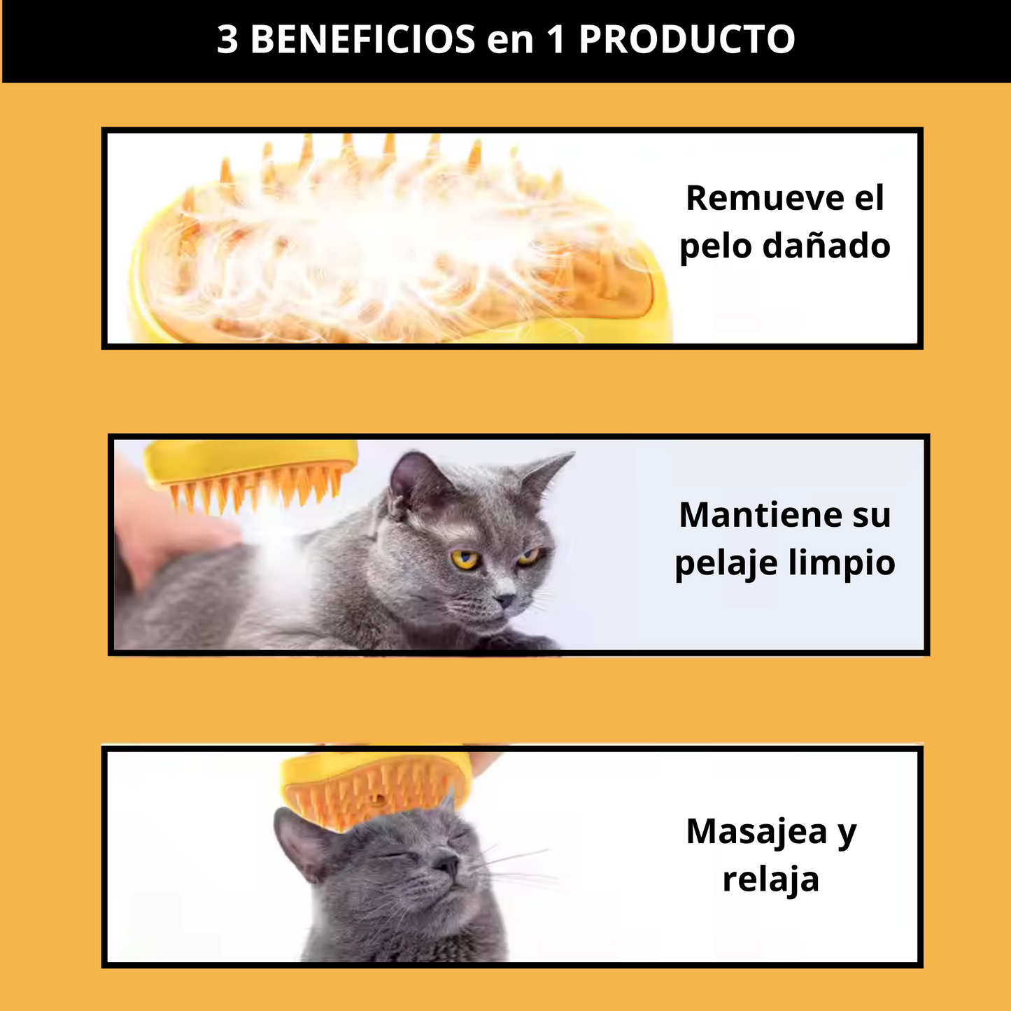 BRUSHING -PET | Peine vaporizador anti-pelusa